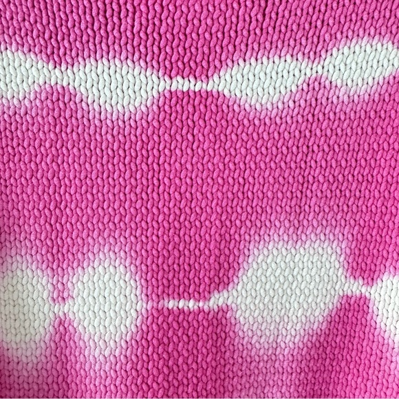 LoveShackFancy Tie Dye Chunky Knit Sweater Pink Size L - Picture 11 of 14